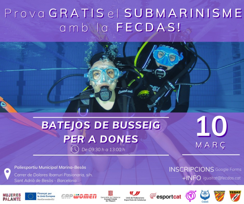SETMANA DE LA DONA TREABALLADORA: Vols provar el Submarinisme? Submergeix-te amb nosaltres!